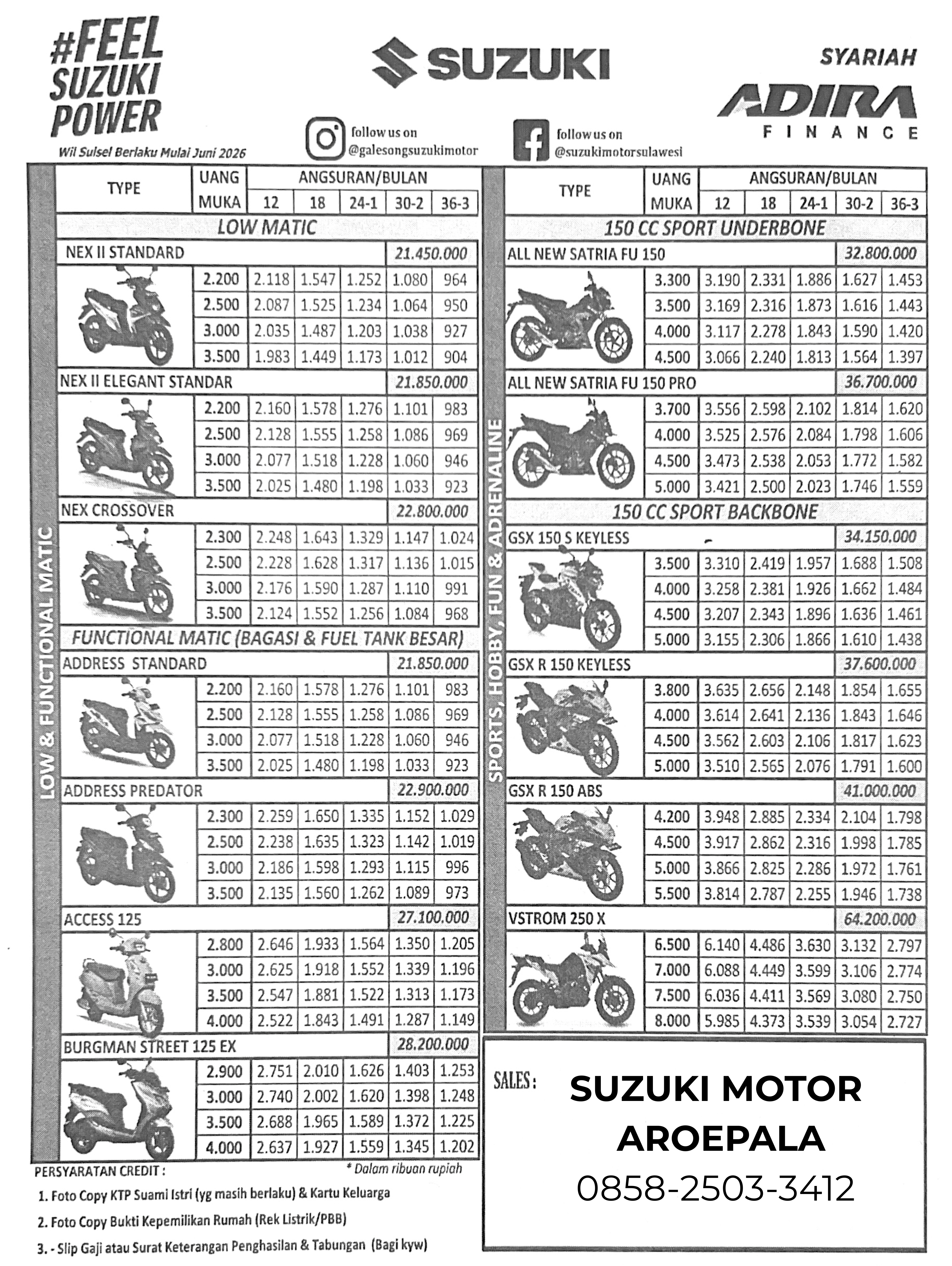 Brosur & Simulasi Kredit Suzuki Aroepala